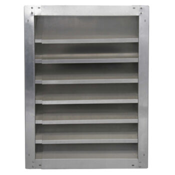 Aluminum adjustable width louver - fixed height - 4" deep - flanged frame