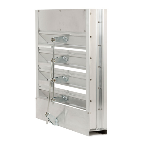 Extruded Aluminum Combination Louver/Damper - 4" deep channel frame - Drainable Blades