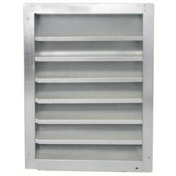 Galvanized Steel adjustable width louver - fixed height - 4" deep - flanged frame