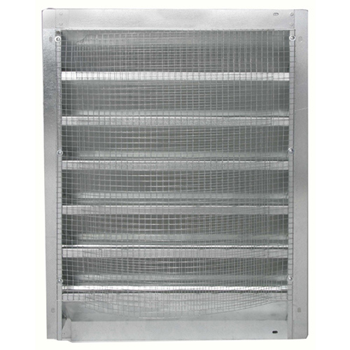 Galvanized Steel adjustable width louver - fixed height - 4" deep - flanged frame