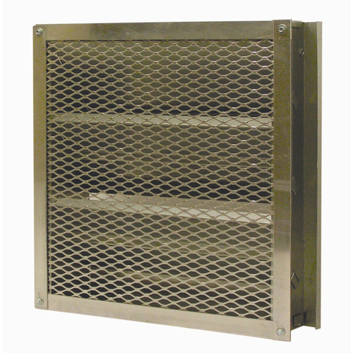 Galvaneal Steel fixed blade louver - 4" deep channel frame - K style blades